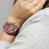  Shop Authentic Fossil Perfect Boyfriend Multifunction Maroon Dial Maroon Steel Strap Watch for Women - ES4110 - Luxxuri