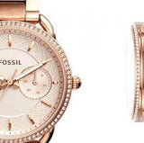  Shop Authentic Fossil Tailor Rose Gold Dial Rose Gold Steel Strap Watch for Women - ES4264 - Luxxuri