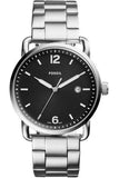  Shop Authentic Fossil The Commuter Black Dial Silver Steel Strap Watch for Men - FS5391 - Luxxuri