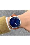  Shop Authentic Fossil The Minimalist 3H Blue Dial Brown Leather Strap Watch for Men - FS5499 - Luxxuri