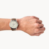 Shop Authentic Fossil The Minimalist White Dial Brown Leather Strap Watch for Men - FS5397 - Luxxuri