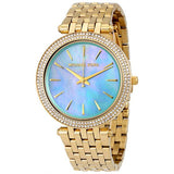 Shop Authentic Michael Kors Darci Analog Mother of Pearl Green Dial Gold Steel Strap Watch For Women - MK3498 - Luxxuri
