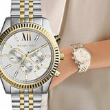  Shop Authentic Michael Kors Lexington Silver Dial Two Tone Steel Strap Watch for Men - MK8344 - Luxxuri