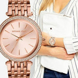  Shop Authentic Michael Kors Darci Rose Gold Dial with Diamonds Rose Gold Stainless Steel Strap Watch for Women - MK3192 - Luxxuri