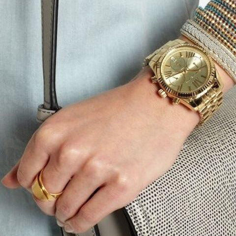  Shop Authentic Michael Kors Lexington Chronograph Gold Dial Gold Steel Strap Watch for Women - MK5556 - Luxxuri