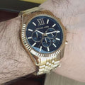 Shop Authentic Michael Kors Lexington Chronograph Black Dial Gold Steel Strap Watch for Men - MK8286 - Luxxuri