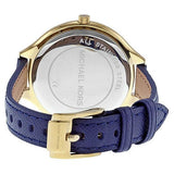  Shop Authentic Michael Kors Runway Quartz Gold Dial Blue Leather Strap Watch For Women - MK2285 - Luxxuri