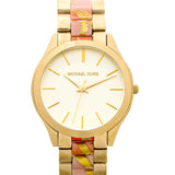  Shop Authentic Michael Kors Slim Runway Gold Dial Two Tone Steel Strap Watch for Women - MK4300 - Luxxuri