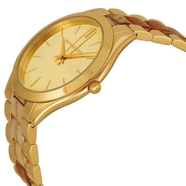  Shop Authentic Michael Kors Mini Runway Slim Gold Dial Gold Steel Strap Watch for Women - MK3512 - Luxxuri