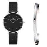  Shop Authentic Daniel Wellington Petite Ashfield Black Dial Black Mesh Strap Watch For Women - DW00100202 - Luxxuri