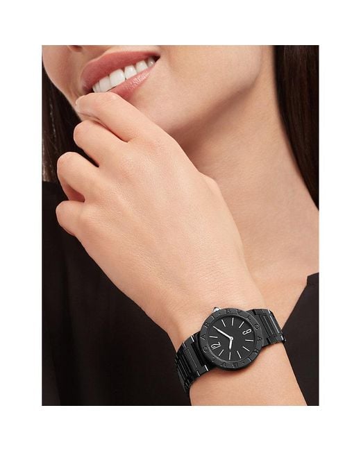  Shop Authentic Bvlgari Bvlgari Lady Black Dial Black Steel Strap Watch for Women - BVLGARI103557 - Luxxuri