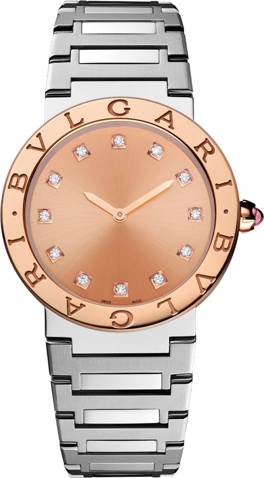  Shop Authentic Bvlgari Bvlgari Bvlgari Resort Limited Edition Diamonds Gold Dial Silver Steel Strap Watch for Women - BVLGARI103682 - Luxxuri