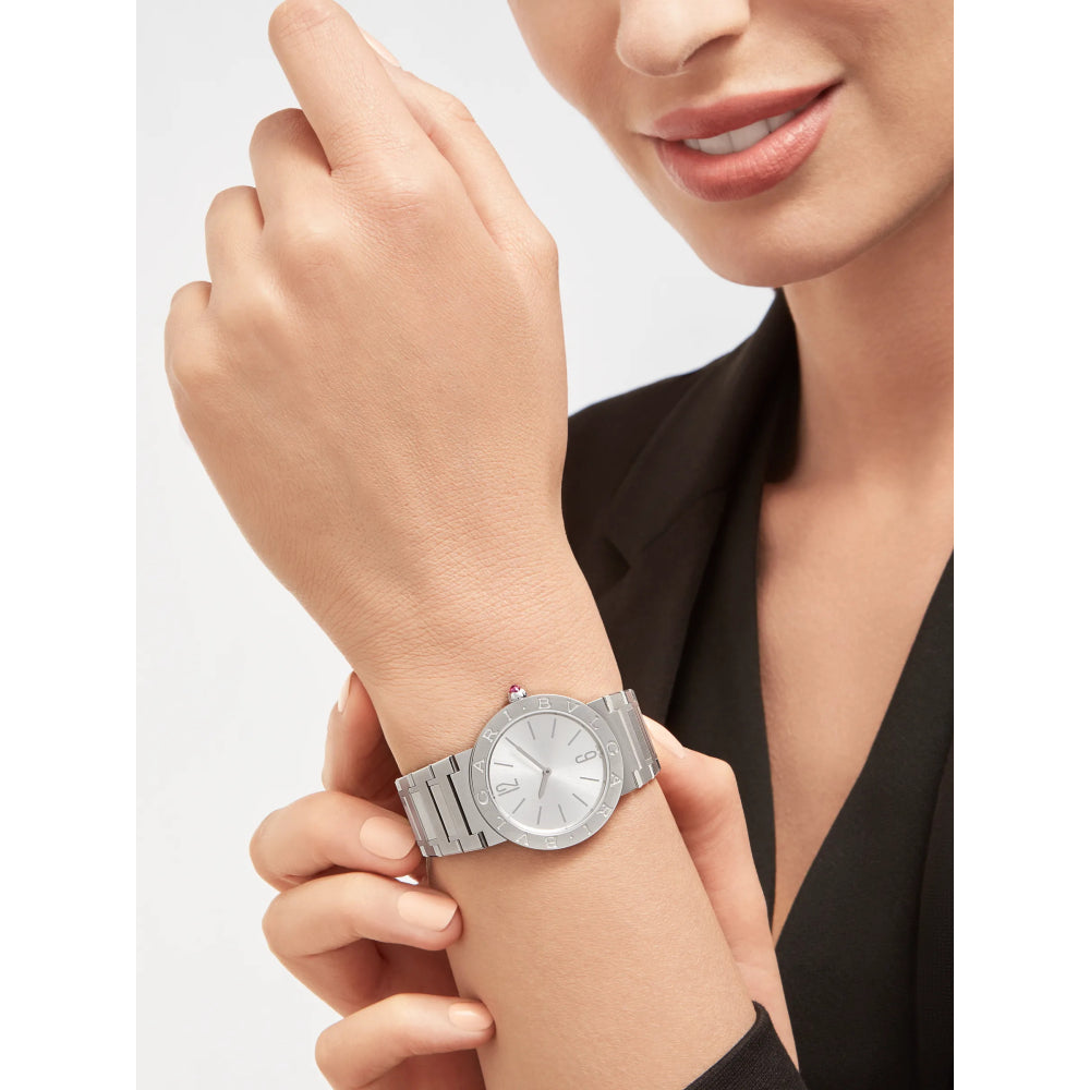  Shop Authentic Bvlgari Bvlgari Lady Silver Dial Silver Steel Strap Watch for Women - BVLGARI103575 - Luxxuri