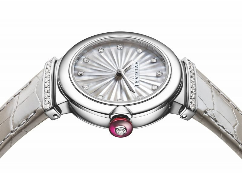  Shop Authentic Bvlgari LVCEA Diamonds Silver Mother of Pearl Dial Silver Leather Strap Watch for Women - LVCEA103367 - Luxxuri