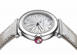 Shop Authentic Bvlgari LVCEA Diamonds Silver Mother of Pearl Dial Silver Leather Strap Watch for Women - LVCEA103367 - Luxxuri