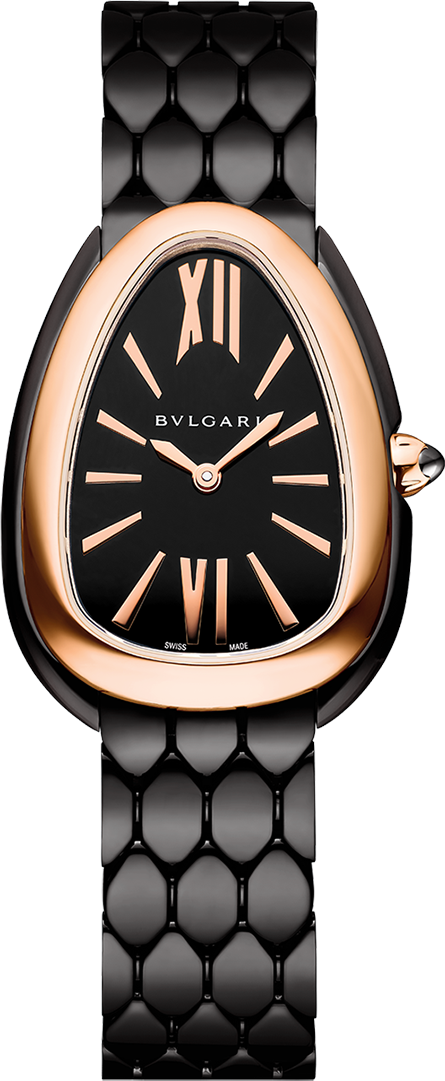  Shop Authentic Bvlgari Serpenti Seduttori Black Dial Black Steel Strap Watch for Women - SERPENTI103704 - Luxxuri