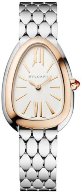  Shop Authentic Bvlgari Serpenti Seduttori Quartz Silver Dial Silver Steel Strap Watch for Women - SERPENTI103144 - Luxxuri