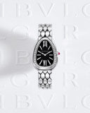  Shop Authentic Bvlgari Serpenti Seduttori Diamonds Black Dial Silver Steel Strap Watch for Women - SERPENTI103449 - Luxxuri