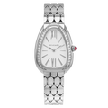  Shop Authentic Bvlgari Serpenti Seduttori Diamonds Silver Dial Silver Steel Strap Watch for Women - SERPENTI103361 - Luxxuri