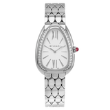  Shop Authentic Bvlgari Serpenti Seduttori Diamonds Silver Dial Silver Steel Strap Watch for Women - SERPENTI103361 - Luxxuri