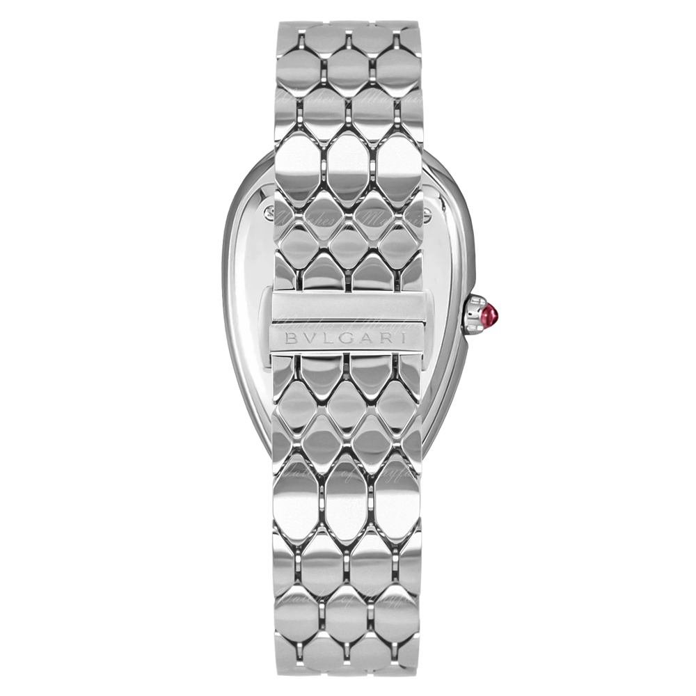 Shop Authentic Bvlgari Serpenti Seduttori Diamonds Silver Dial Silver Steel Strap Watch for Women - SERPENTI103361 - Luxxuri