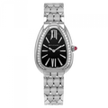  Shop Authentic Bvlgari Serpenti Seduttori Diamonds Black Dial Silver Steel Strap Watch for Women - SERPENTI103449 - Luxxuri