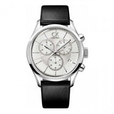  Shop Authentic Calvin Klein Masculine Chronograph White Dial Black Leather Strap Watch for Men - K2H27120 - Luxxuri