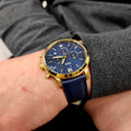  Shop Authentic Fossil Neutra Chronograph Blue Dial Blue Leather Strap Watch for Men - FS5790 - Luxxuri