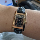  Shop Authentic Emporio Armani Classic Black Dial Black Leather Strap Watch For Women - AR0169 - Luxxuri