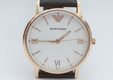  Shop Authentic Emporio Armani Dress Quartz White Dial Brown Leather Strap Watch For Men - AR11011 - Luxxuri