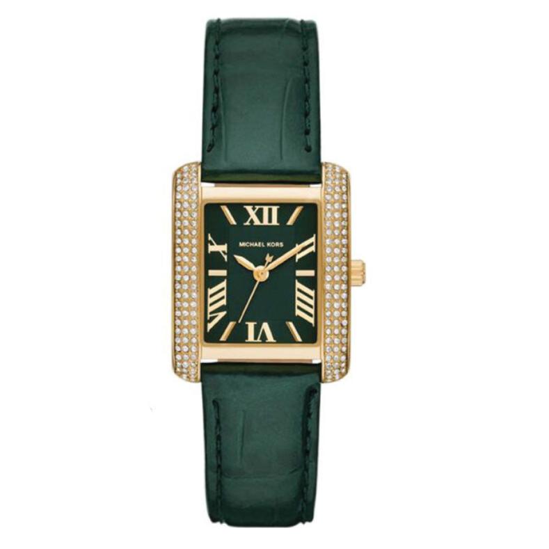  Shop Authentic Michael Kors Emery Quartz Diamonds Green Dial Green Leather Strap Watch For Women - MK4697 - Luxxuri