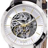  Shop Authentic Maserati Ingegno Automatic Black Skeleton Dial Black Leather Strap Watch For Men - R8821119002 - Luxxuri