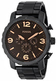  Shop Authentic Fossil Nate Chrongraph Ion Plated Black Dial Black Steel Strap Watch for Men - JR1356 - Luxxuri