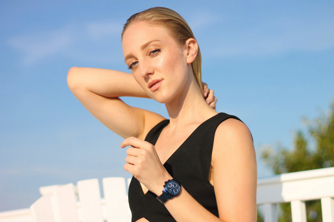  Shop Authentic Guess F14 Chronograph Analog Blue Dial Blue Steel Strap Watch For Women - W0448L5 - Luxxuri