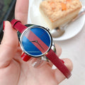  Shop Authentic Calvin Klein Rebel Blue Maroon Dial Maroon Leather Strap Watch for Women - K8P231UN - Luxxuri