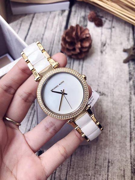  Shop Authentic Michael Kors Parker Mother of Pearl Dial Two Tone Steel Strap Watch for Women - MK6400 - Luxxuri