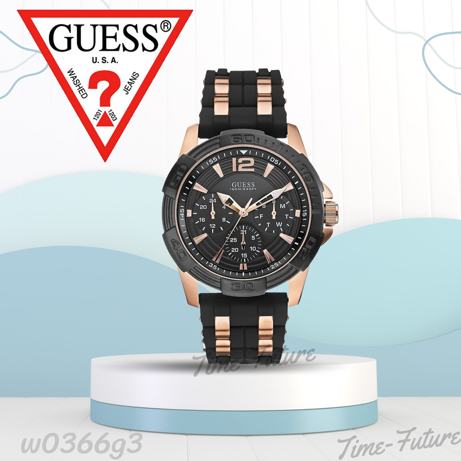  Shop Authentic Guess Oasis Black Dial Two Tone Steel Strap Watch for Men - W0366G3 - Luxxuri