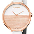  Shop Authentic Calvin Klein Rise White Dial White Leather Strap Watch for Women - K7A236LH - Luxxuri
