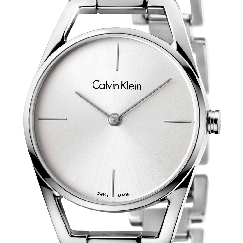  Shop Authentic Calvin Klein Dainty Silver Dial Silver Steel Strap Watch for Women - K7L23146 - Luxxuri