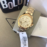  Shop Authentic Fossil Cecile Multifunction Champagne Dial Gold Steel Strap Watch for Women - AM4510 - Luxxuri