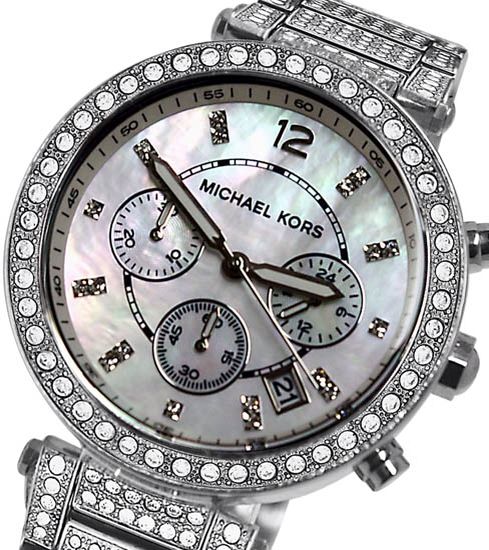  Shop Authentic Michael Kors Parker Mother of Pearl Dial Diamonds Silver Steel Strap Watch for Women - MK5572 - Luxxuri