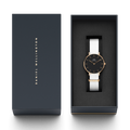 Shop Authentic Daniel Wellington Classic Petite Dover Black Dial White NATO Strap Watch For Women - DW00100312 - Luxxuri