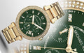  Shop Authentic Michael Kors Parker Chronograph Green Dial Gold Steel Strap Watch for Women - MK6263 - Luxxuri