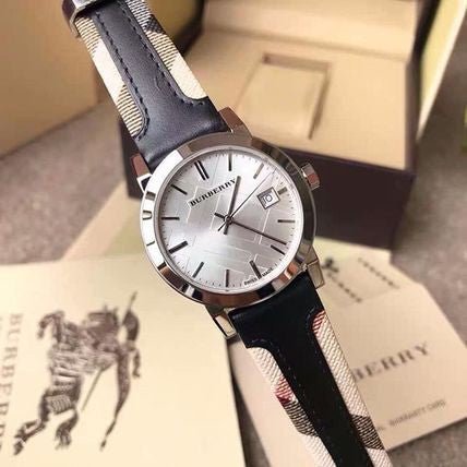  Shop Authentic Burberry The City Gold Dial Black Leather Strap Watch for Men - BU9032 - Luxxuri