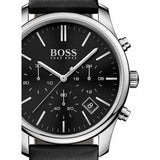  Shop Authentic Hugo Boss Time One Chronograph Black Dial Black Leather Strap Watch for Men - 1513430 - Luxxuri