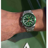  Shop Authentic Fossil Sport Tourer Chronograph Green Dial Silver Steel Strap Watch for Men - FS6048 - Luxxuri
