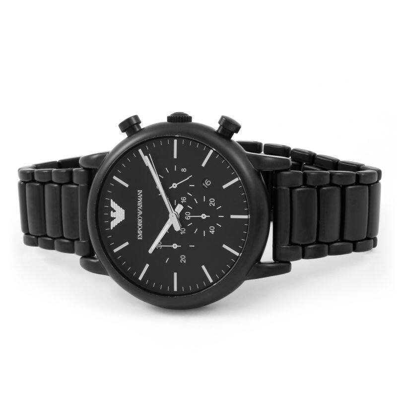  Shop Authentic Emporio Armani Luigi Chronograph Black Dial Black Stainless Steel Watch For Men - AR1895 - Luxxuri
