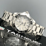  Shop Authentic Tag Heuer Aquaracer Quartz Mother of Pearl White Dial Silver Steel Strap Watch for Women - WBD1411.BA0741 - Luxxuri