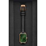 Shop Authentic Daniel Wellington Quadro Pressed Melrose Emerald Green Dial Black Leather Strap Watch For Women - DW00100446 - Luxxuri