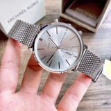  Shop Authentic Michael Kors Jaryn Silver Dial Silver Mesh Bracelet Watch for Men - MK8541 - Luxxuri